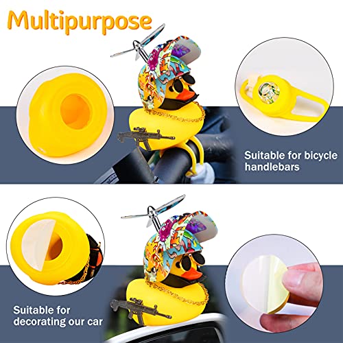 Image of wonuu Rubber Duck Car Ornaments, Squeeze Duck Dashboard Decorations Bicycle Decor for Cycling Motorcycle & Bicycle Accessories Decorations (Underwater World-L&G)