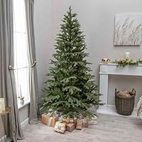 Burghley Artificial Green PE/PVC Spruce Christmas Tree 5FT, 6FT, 7FT (5FT)