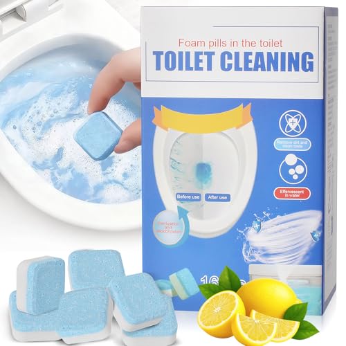 16PCS Tableta WC Destartante, Lavado Enzimático Biológico Activo, Anti-Calcário, Desodorizante para Inodoros Comprimidos Limpiadores Concentrados Solubles