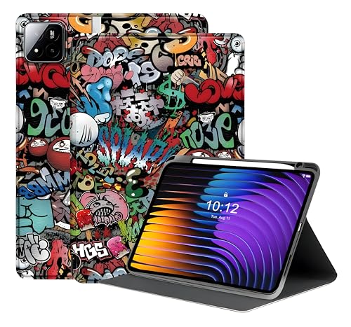 ProElite Book Cover Case for Xiaomi Mi Pad 7/7 Pro 11.2 inch case Cover,Smart flip Book Cover for Xiaomi Mi Pad 7/7 Pro 11.2 inch with Pen Holder [Support Auto Sleep Wake Feature], Hippy
