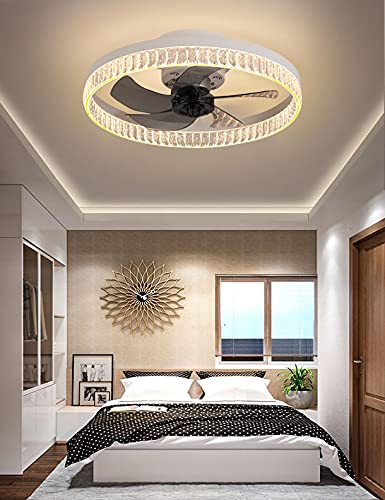 Ventilateur de plafond pour chambre à coucher avec lumière et télécommande - 3