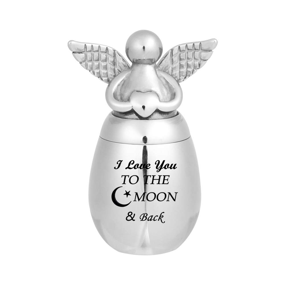 Your Wings were Ready, But My Heart was Not - Small Keepsake Urns for Human/Pet Ashes, Mini Cremation Urns for Ashes Stainless Steel Memorial Ashes Holder (Urn-06)