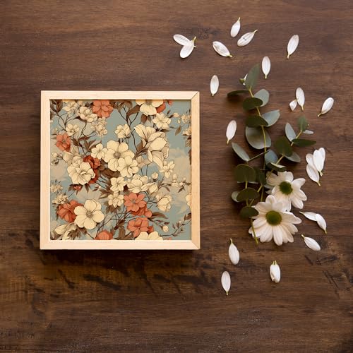 Image of kotart Premium Digital Paintings with Frame for Home Decoration - Floral Painting for Living Room Bedroom Office Room Decor - Painting for Wall Decoration - Set of 2 Multicolor paintings (13x13 inch, B)