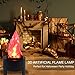 LED Fake Fire Flame Light 3D Flickering Fire Flame Electronic Flame Night Light Prop Simulated Flame Lamp Prop for Halloween Christmas Indoor Party Decoration, US Plug (Standard Flame)