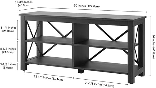 Miniatura 3 de Henn&Hart Soporte rectangular para TV de hasta 55 pulgadas en gris carbón, soportes de TV para la sala de estar