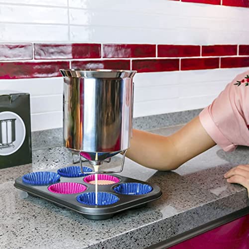 Pancake Batter Dispenser Batter Portioner Handheld Stainless Steel Pancake Pourer for Fluffy Pancakes Chocolate Muffin 10.5 X 16.2 Cm - Image 5