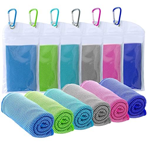 TowelTouch Cooling Towel Workout, Gym, Fitness, Golf, Yoga, Camping, Hiking, Bowling, Travel, Outdoor Sports Towel for Instant Cooling Relief (6