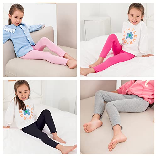Baby Girls' Leggings 4-Pack Full Length Cotton Basic Leggings for Babies, Girls and Toddlers' Leggings4