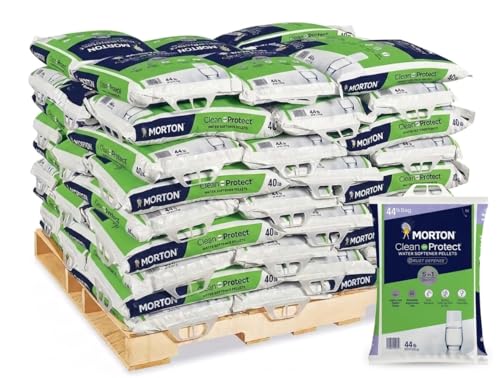 Моrtоn Clean & Protect Water Softener Pellets with Rust Defense – Premium 44 lb Bags, 56 Bags per Pallet, Total 2464 lb, Reduces Rust Stains, Prevents Scale, Improves Appliance Efficiency
