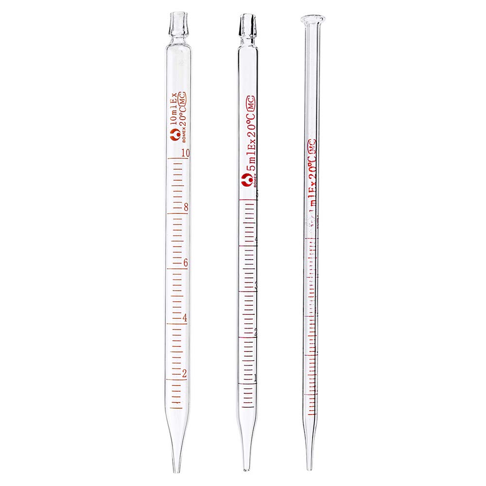 VIDOO 10 Unids/Lote 1/2/5/10Ml Cabeza De Plástico Pipeta De Vidrio Graduado con Escala- 10Ml