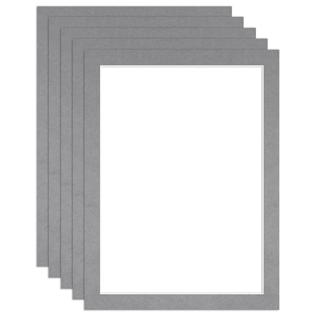 Procut Global 80x60cm Mid Grey Picture Mounts to Fit 70x50cm Aperture - Precision Cut Cardboard Photo Mount - Ideal for Frames, Prints, Artwork & Certificates - Sizes & Colours Available - 5 Pack โ image 1