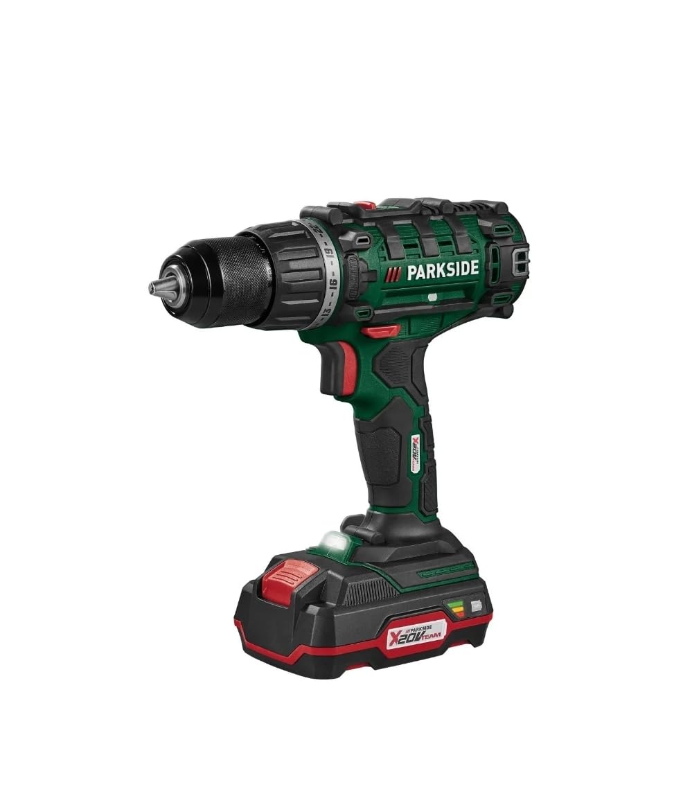 Parkside® 20V Cordless Drill Driver Pabs 20-Li E6 Cordless Screwdriver with Battery and Charger