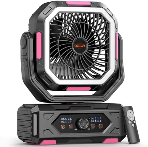 OGERY 2025 Upgraded Camping Fan, Portable Rechargeable Fan with 2...