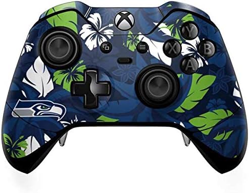 Skinit Decal Gaming Skin Compatible with Xbox One Elite Controller - Officially Licensed NFL Seattle Seahawks Tropical Print Design