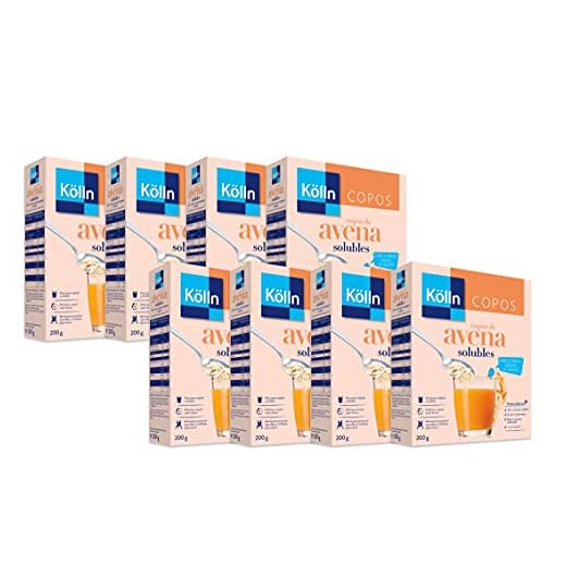 Kölln - Copos De Avena Solubles, Cereales Integrales, 00% Avena Integral, Alto Contenido De Fibra - Pack De 8 X 200 G
