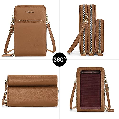 Image of BOSTANTEN Girls Women Women's Wallet Sling Crossbody Bag for Mobile Cell Phone Holder Pocket Wallet Wallets Hand Purse Clutch Crossbody Sling Bag for Women Womens Girls