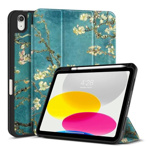 TNP Custodia per iPad 10ª generazione (2022) - 10,9' (27,7 cm) con supporto per Apple Pencil e cover smart trifold - Custodia protettiva in TPU per iPad 10ª gen, Funzione Auto Sleep/Wake,