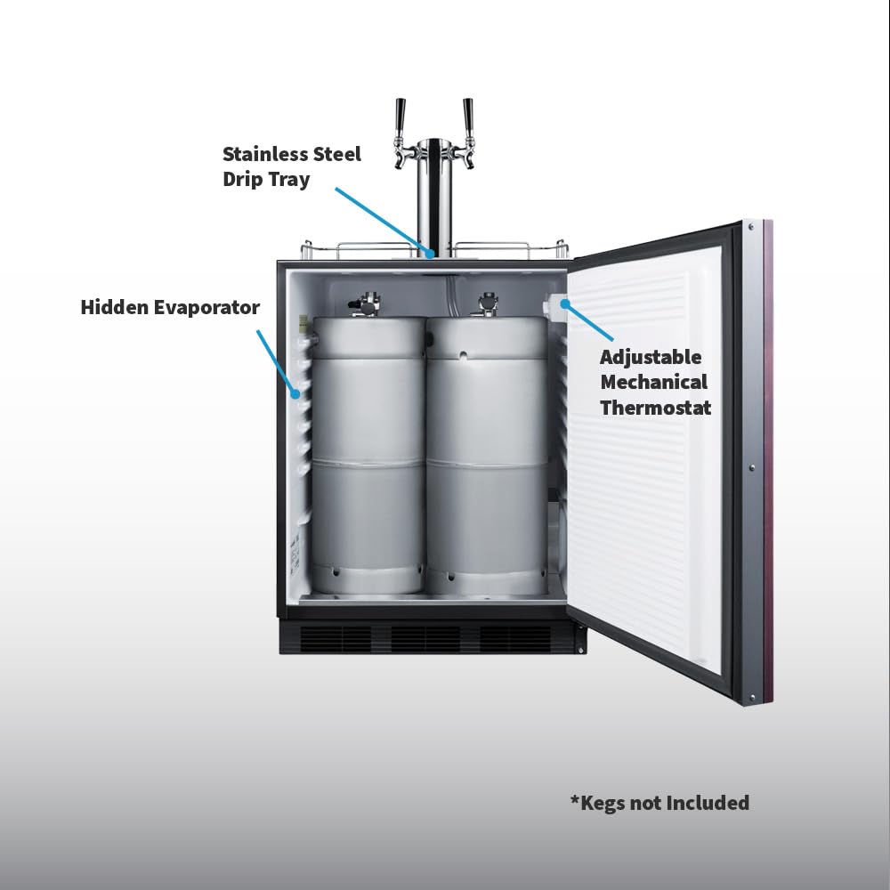 Summit 24" Undercounter Kegerator, Dual Tap Kit, ADA-Compliant, *Panel - Ready Sbc58blbiadaif *Panels Not Included on Fridge.com - View 5
