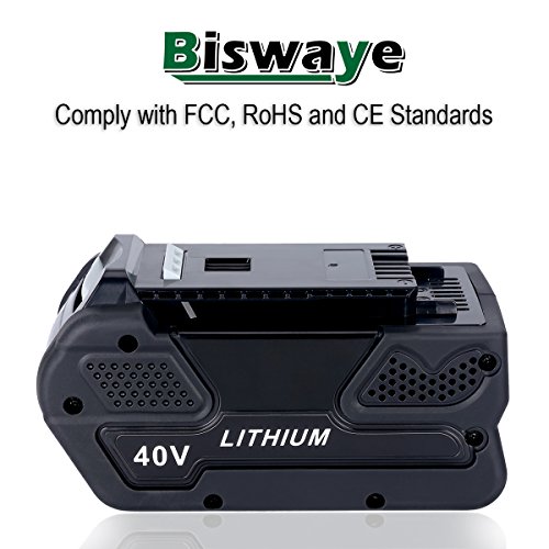 Biswaye 29472 Replacement Lithium Battery 40V 5.0Ah for GreenWorks 40V G-MAX Power Tools 29462 29252 20202 22262 25312 25322 20642 22272 27062 21242