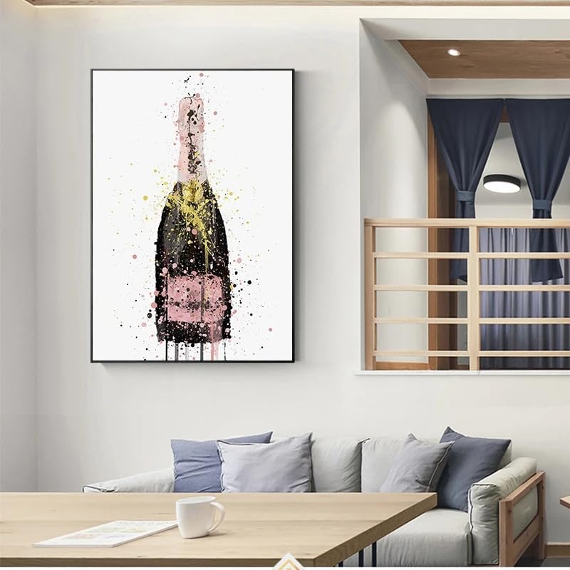 Impression sur toile moderne bouteille de vin tableau 50x70 cm