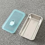 Stainless Steel Food Containers with Leakproof Lid Snack Fruit Storage Box Travel Camping Picnic Fresh-keeping Container Single Grid 20 * 10.5cm 500ml