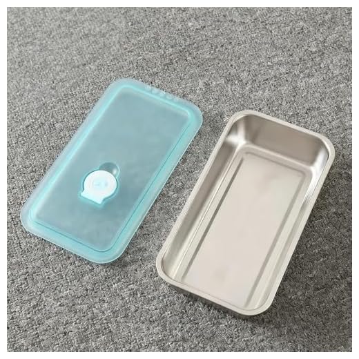 Stainless Steel Food Containers with Leakproof Lid Snack Fruit Storage Box Travel Camping Picnic Fresh-keeping Container Single Grid 20 * 10.5cm 500ml