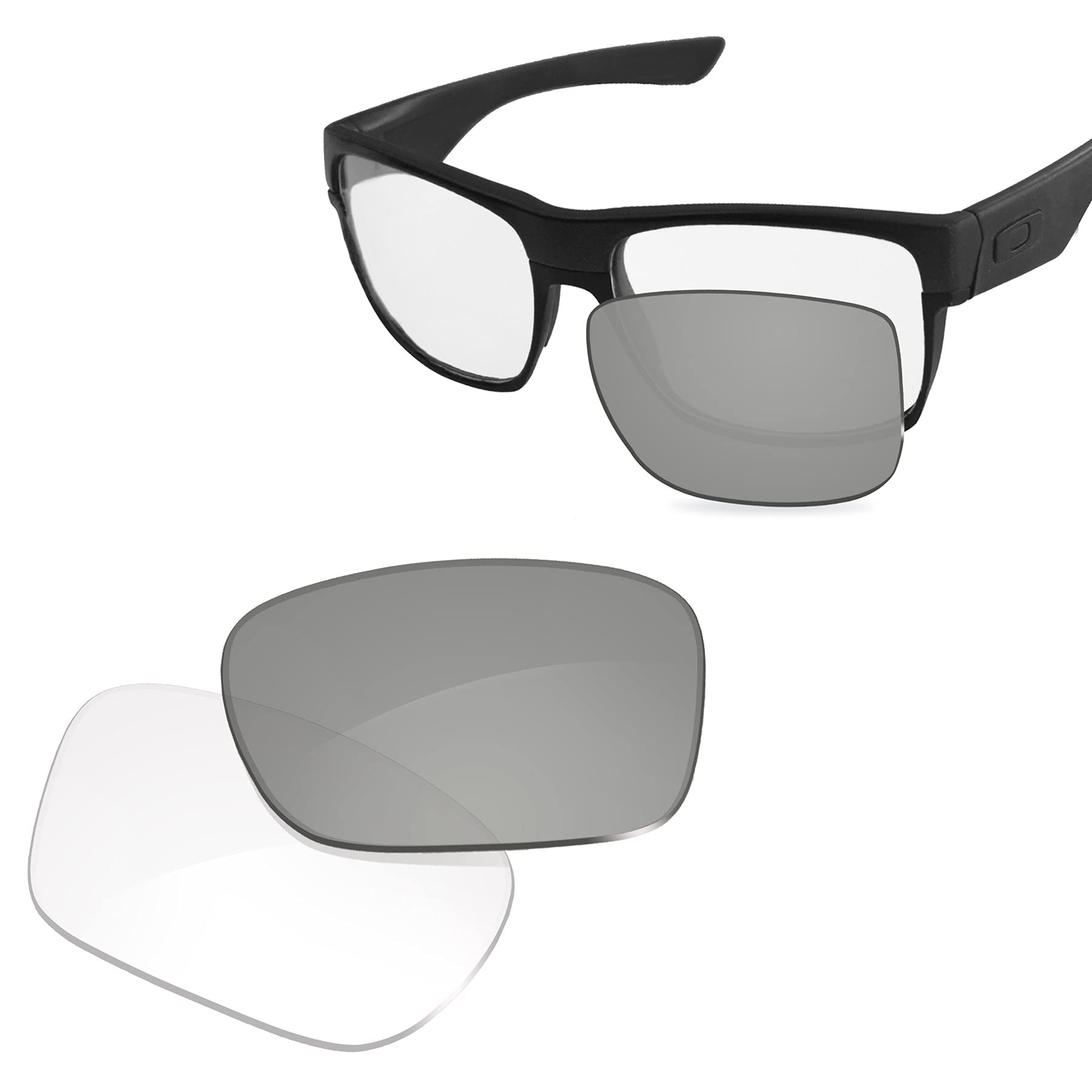 Glintbay 100% Precise-Fit Replacement Sunglass Lenses for Oakley TwoFace OO9189 - Photochromic Clear Non-polarized