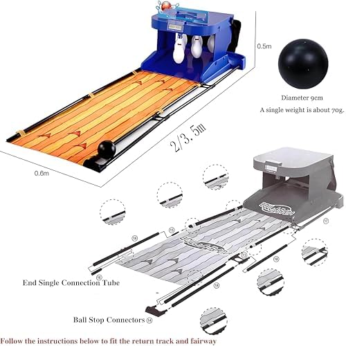 Indoor Electronic Bowling Alley Game Console with LED Scoreboard, Automatic Reset & Lighting Effects, Fun Bowling Sports for Kids & Adults, 3.5m/11ft Long