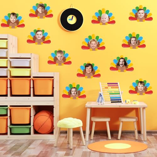 Image of 50Pcs Thanksgiving Turkey Cutouts Thanksgiving Turkey Bulletin Board Photo Cutout Fall Bulletin Board Decor Autumn Harvest DIY Craft Art School Home Party Favor