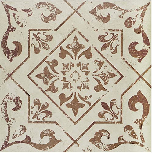 Retro Self Adhesive 12-Inch Vinyl Floor Tiles, 20 Tiles - 12" x 12", Toffee Pattern - Peel & Stick, DIY Flooring for Kitchen, Dining Room, Bedrooms & Bathrooms by Achim Home Decor