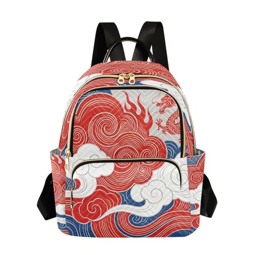 Sac à dos matelassé pour femme 14 L en polyester à motif nuage