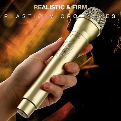 Facmogu 3 PCS Fake Microphone, Plastic Realistic Mic for Kids, Halloween Pretend Play Toy Microphone for Cosplay Karaoke Costume Role Play Birthday Favors, Stage Prop for Girls and Boys