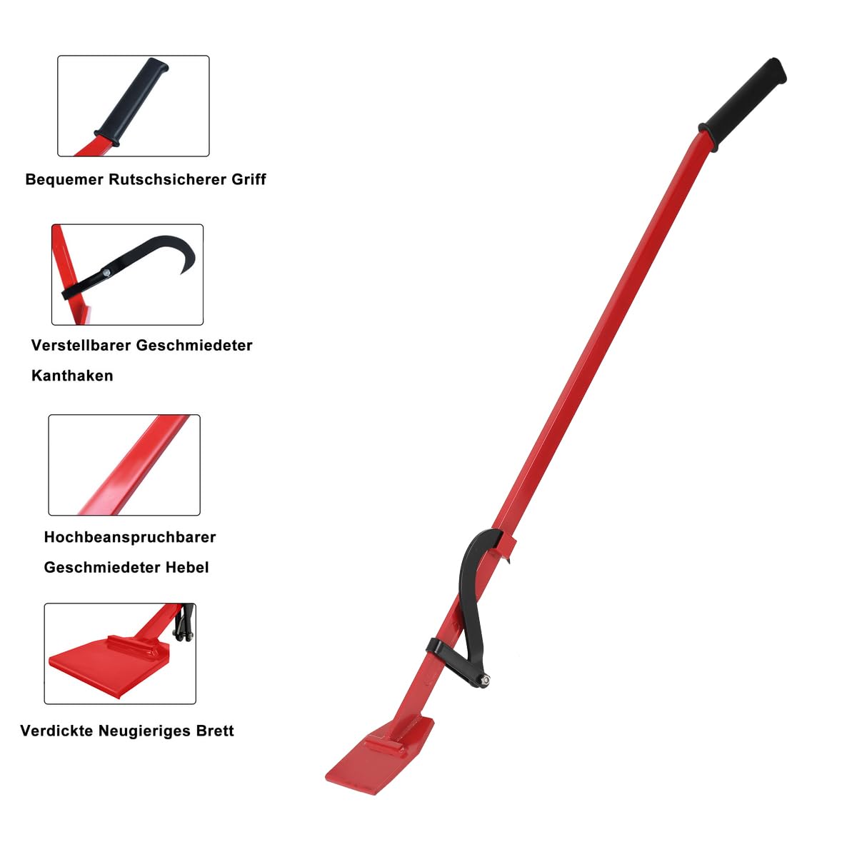 Sollevatore Di Abbattimento Per Impieghi Gravosi 130cm Martinetto Di Abbattimento, Martinetto Forgiato Con Gancio Reversibile, Carico 450 Kg, Utensile Ausiliario Per La Tornitura Del Tronco Forestale