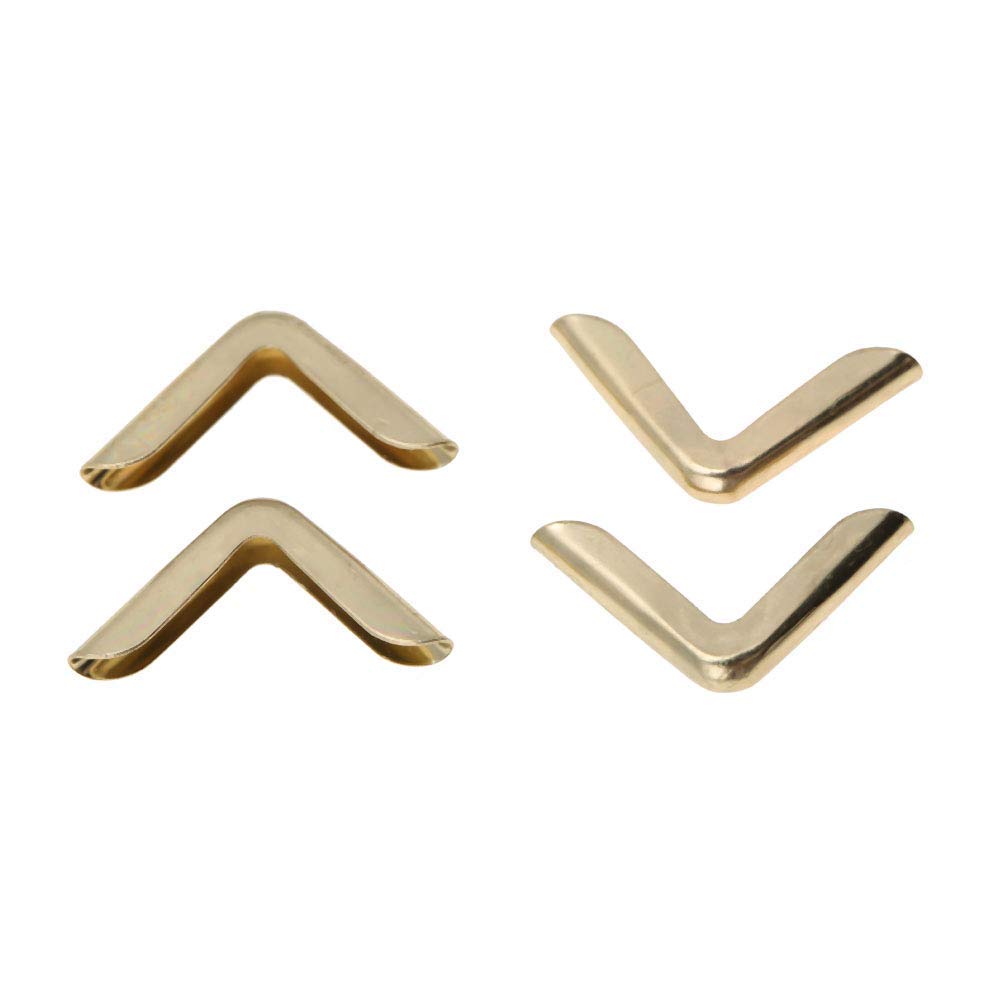 Fyearfly C103 Brass 50Pcs/Set Book Corner Protector, Retro Metal Triangle Corner Protector, Suitable For Books, Scrapbooks, Albums, Folders(C103 Brass)