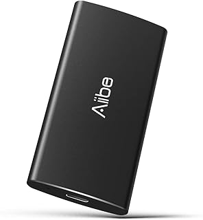 Aiibe 1TB External SSD Portable SSD 1TB - Up to 500MB/s - USB-C, USB 3.1 External Solid State Drive 1TB USB SSD Drive for PC Laptop, Mac, Xbox One and PS4 - Black