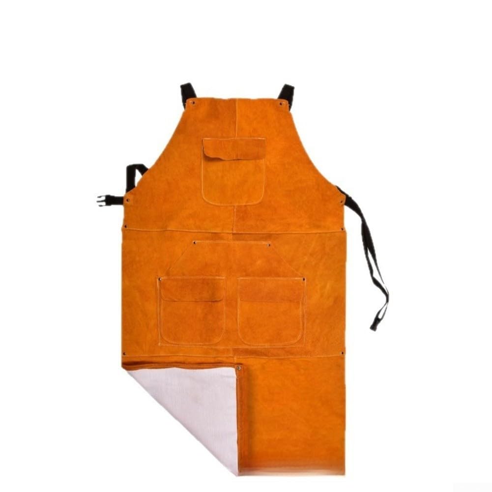 Tablier de soudage en cuir de vachette résistant à la chaleur 102 x 62 cm