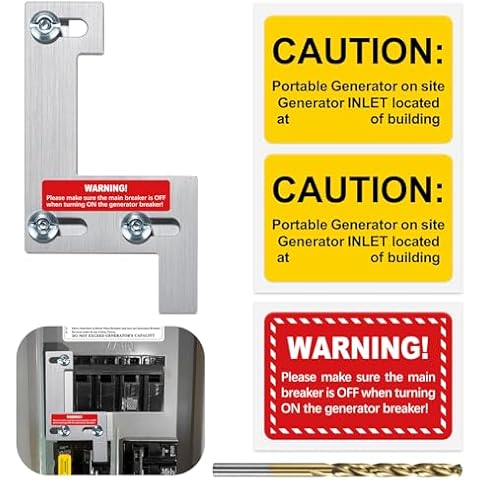 Generator Interlock for ITE, Gould, Siemens, Murray 150 or 200 Amp Panels with 1 1/4 Inches Spacing, Brushed Nickel Cover