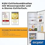 Exquisit Kühl-Gefrierkombination, Kühlschrank mit Gefrierfach, 268 Liter, Wasserspender, 4-Sterne-Gefrierfach, Temperaturregelung, KGC5265-70-H-WS-010E inoxlook – Bild 2