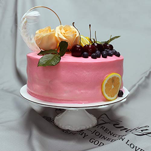 Bpfy 10 Inch Round White Ceramic Cake Stand, Decorative Cupcake Stand, Dessert Display Plates For Snacks And Cookies, Floral Embossed Victorian Candy Dish, Baby Shower, Birthday, Wedding Party Decor #TOP3