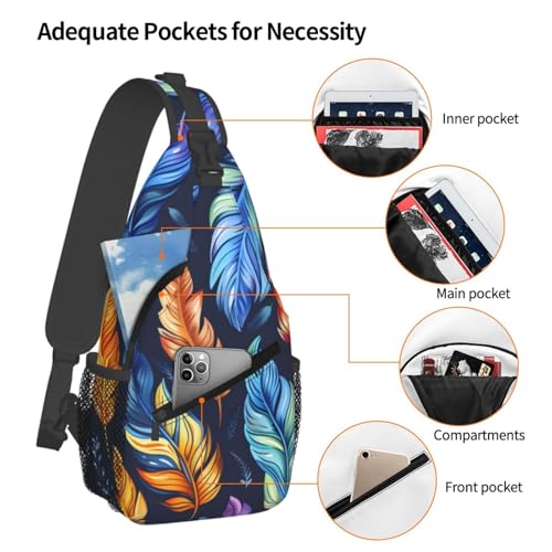 Bolso bandolera colorido estilo pluma para hombre y mujer miniatura 4