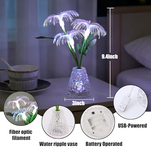 Image of Fiber Optic Firework Lamp, Color Changing LED Light, USB & Battery Powered Decor Lamp for Bedroom Bar Coffee Shop Wedding Decor, Gift for Women on Birthday Christmas Valentines Mothers Day