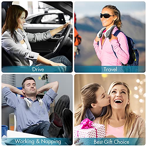 Portable Bladeless Neck Fan, 5000mAh Rechargeable Battery, 3 Speeds, Workout Essential, 360°Airflow, Twistable, Personal Wearable Neck Fan for Sports Outdoor Indoor, Gifts for Man Woman Family - Image 6