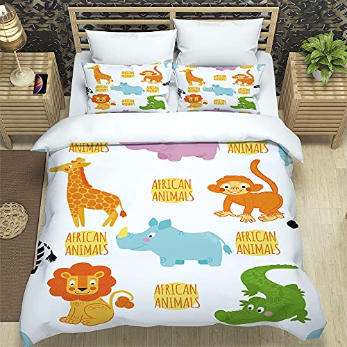 Housse de couette 240 x 260 crocodile vert avec ses taies d'oreiller