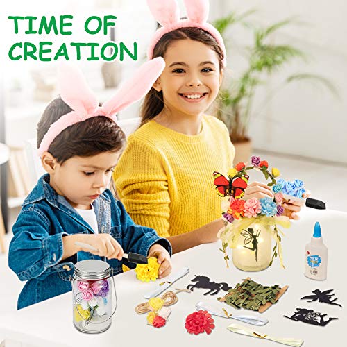 image for KIWEN Fairy Lantern Craft Kit for Girls and Boys, Fairy Garden Kit,Lan