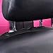 CAR PASS 11PCS Luxurous Leather Universal Car Seat Covers Set ,Universal fit for Vehicles,Cars,SUV,Airbag Compatible (Black and Rose Pink)