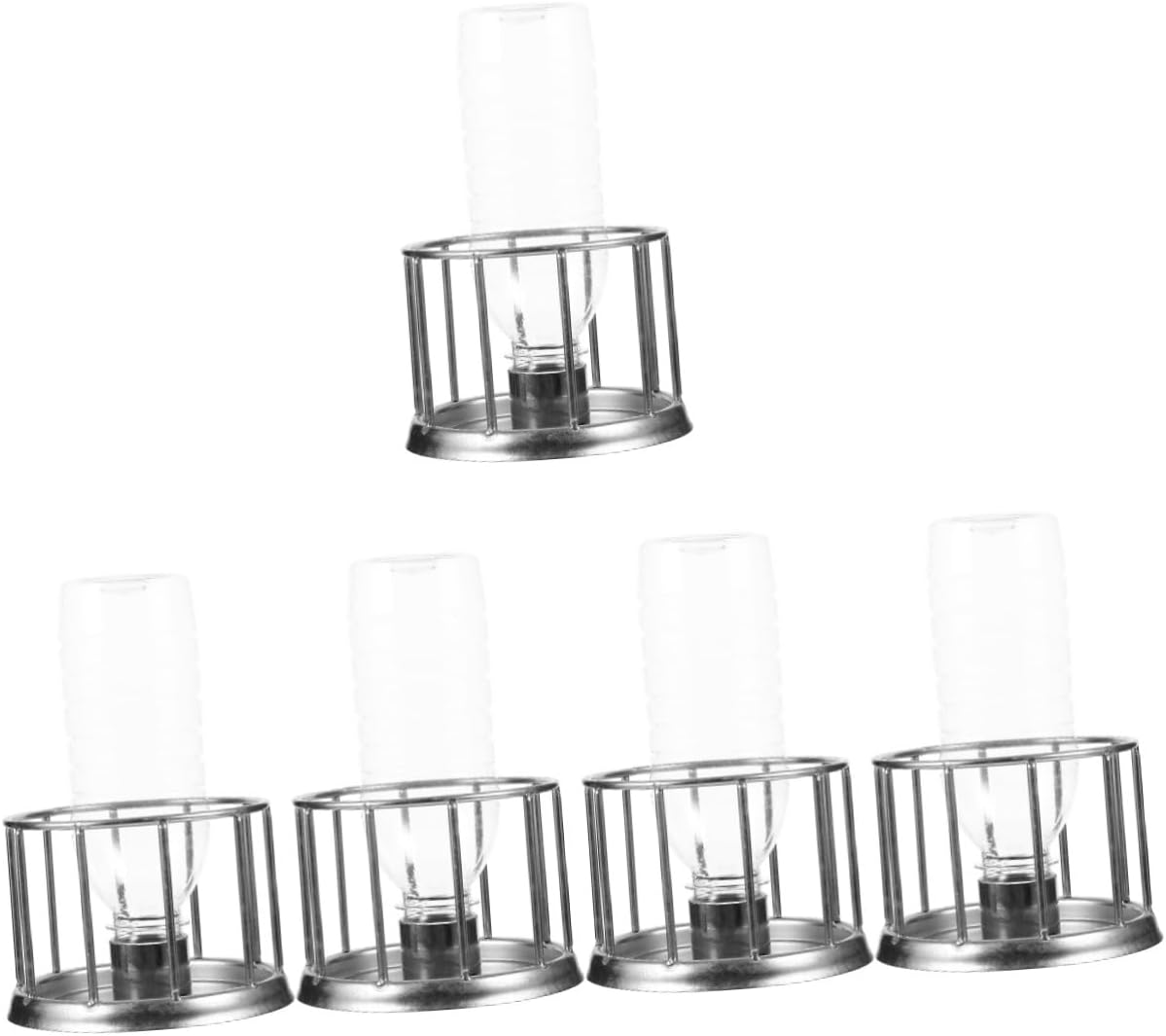 5pcs Tortoise Water Feeding Dish Stainless Steel Mini Reptile Water Bowl for Turtles Easy to Use Pet Dispenser for Reptile Supplies Keeps and Accessible