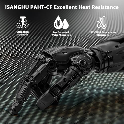 Image of Carbon Fiber Reinforced PPA Nylon, Low Moisture Sensitive Reinforced PPA-CF 3D Printer Filament, Carbon Fiber Filament for Industrial Engineering Printing, 1kg (2.2lbs) Spools