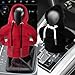 Ymapinc 2PCS Universal Car Hoodie for Gear Shifter, Upgraded Hoodie Gear Shift Cover (6.3in) Funny Car Shifter Interior Accessories - Red and Black