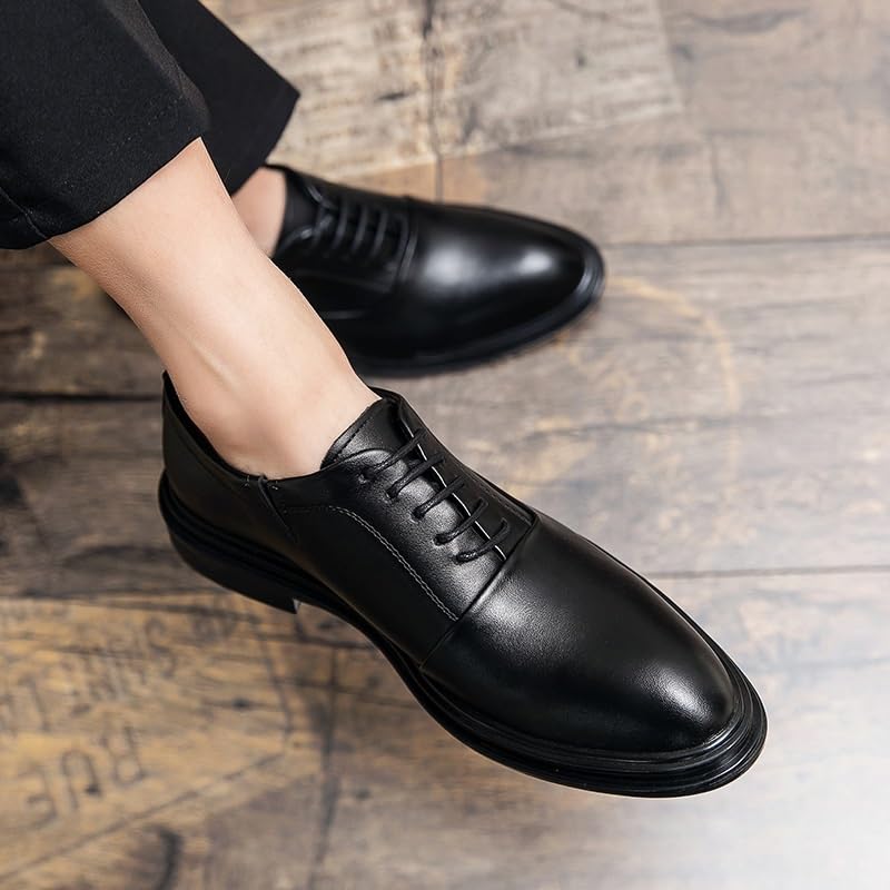 Men's Classic Lace Up Low Top Leather Dress Shoes Mens Retro Comfortable Business Derby Shoes Men Non-Slip Softsole Walking Oxford Shoes2