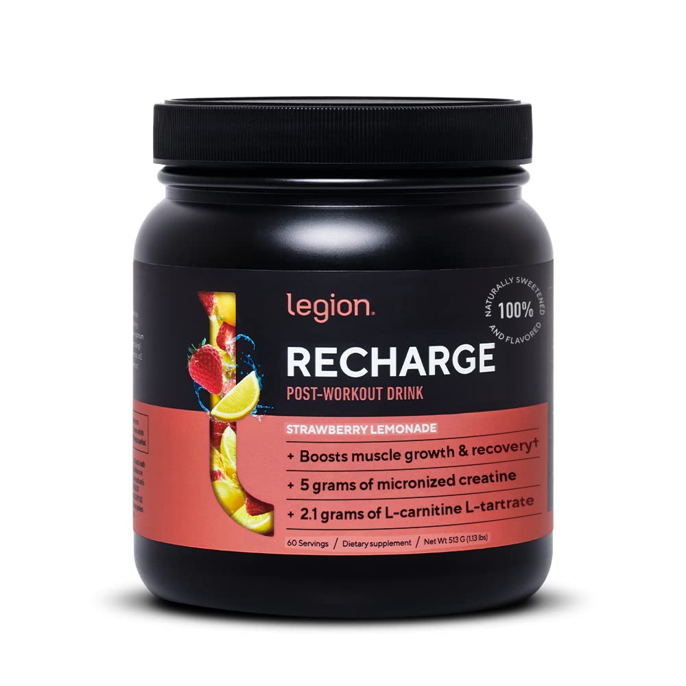 Legion Recharge Post Workout Supplement - All Natural Muscle Builder & Recovery Drink With Micronized Creatine Monohydrat...